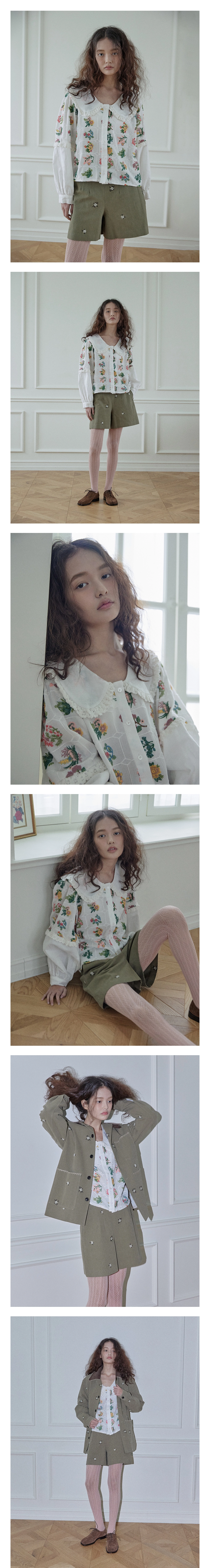 Botanical blouse / White
