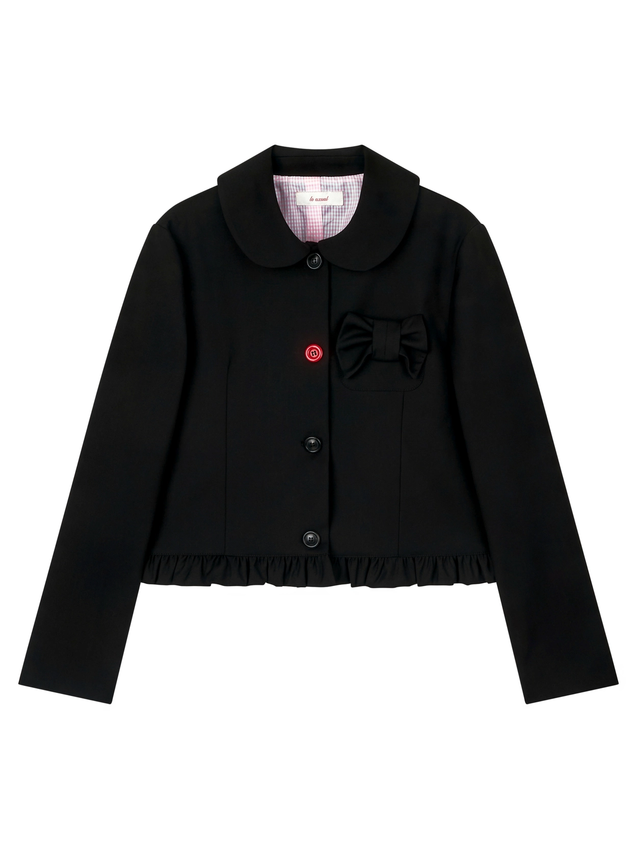 ジャケット・アウター LO AXUAL PETER PAN COLLAR RIBBON JACKET LO AXUAL] PETER PAN COLLAR RIBBON JACKET_BLACK – SellerWork