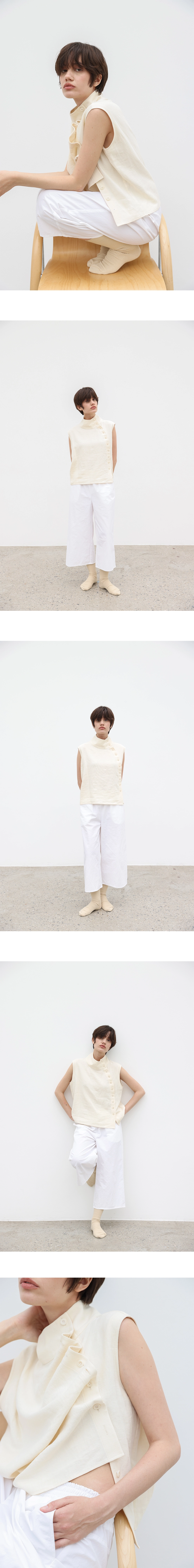 WIDE BANDING PANTS _ WHITE