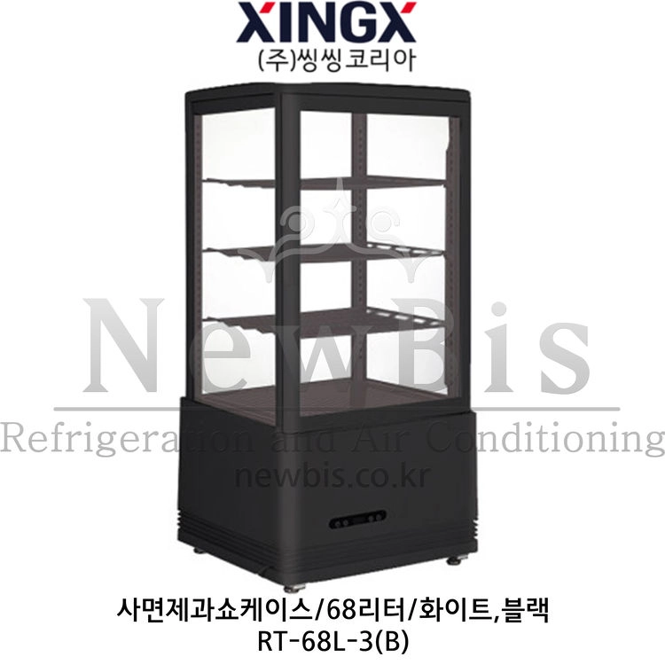 씽씽코리아 제과쇼케이스 RT-68L-3 사면유리 케이크 음료수 냉장고