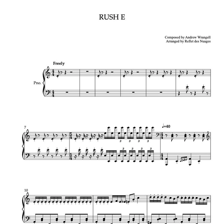 PIANO SOLO SHEET MUSIC] Rush E : MUSICALIBRA