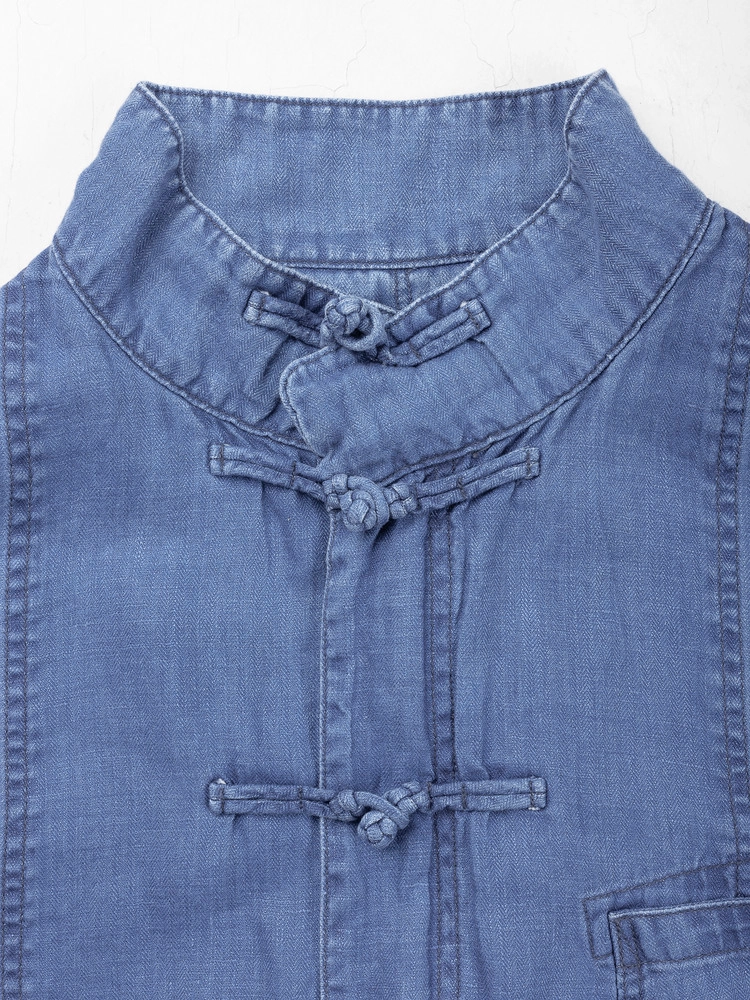 Porter Classic [포터 클래식] - Indigo Linen Chinese Jacket