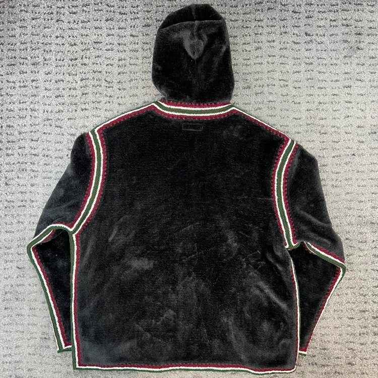 Supreme Crochet Edge Hooded Zip Up Top Black sz.xl : soberseoul