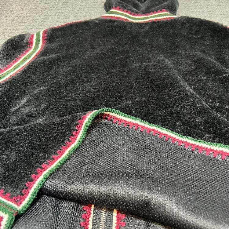 Supreme Crochet Edge Hooded Zip Up Top Black sz.xl : soberseoul