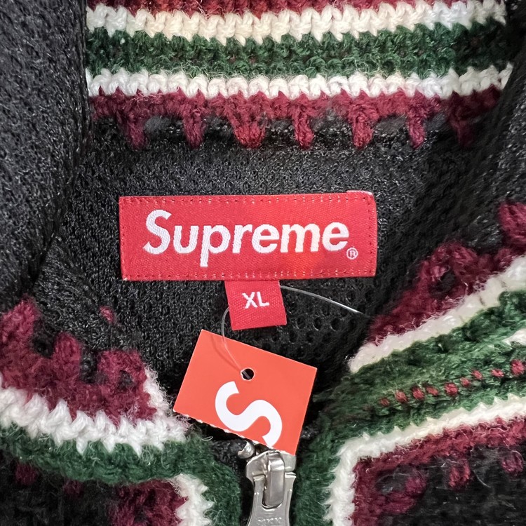 Supreme Crochet Edge Hooded Zip Up Top Black sz.xl : soberseoul