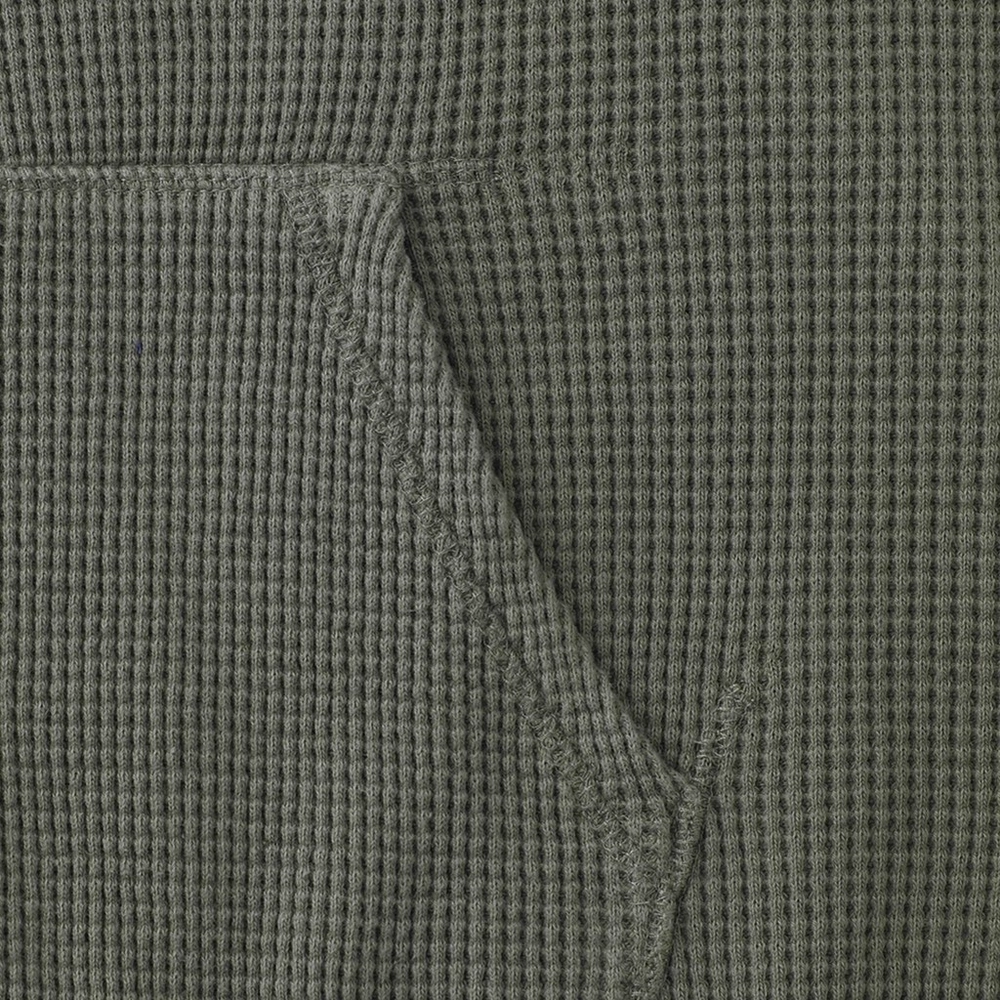 Heavy waffle knit pocket seam