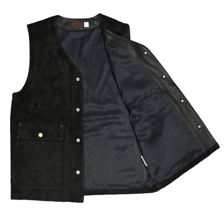 TR-YL07 ] Rancher Steerhide Vest [Rough Out] : Semi Basement