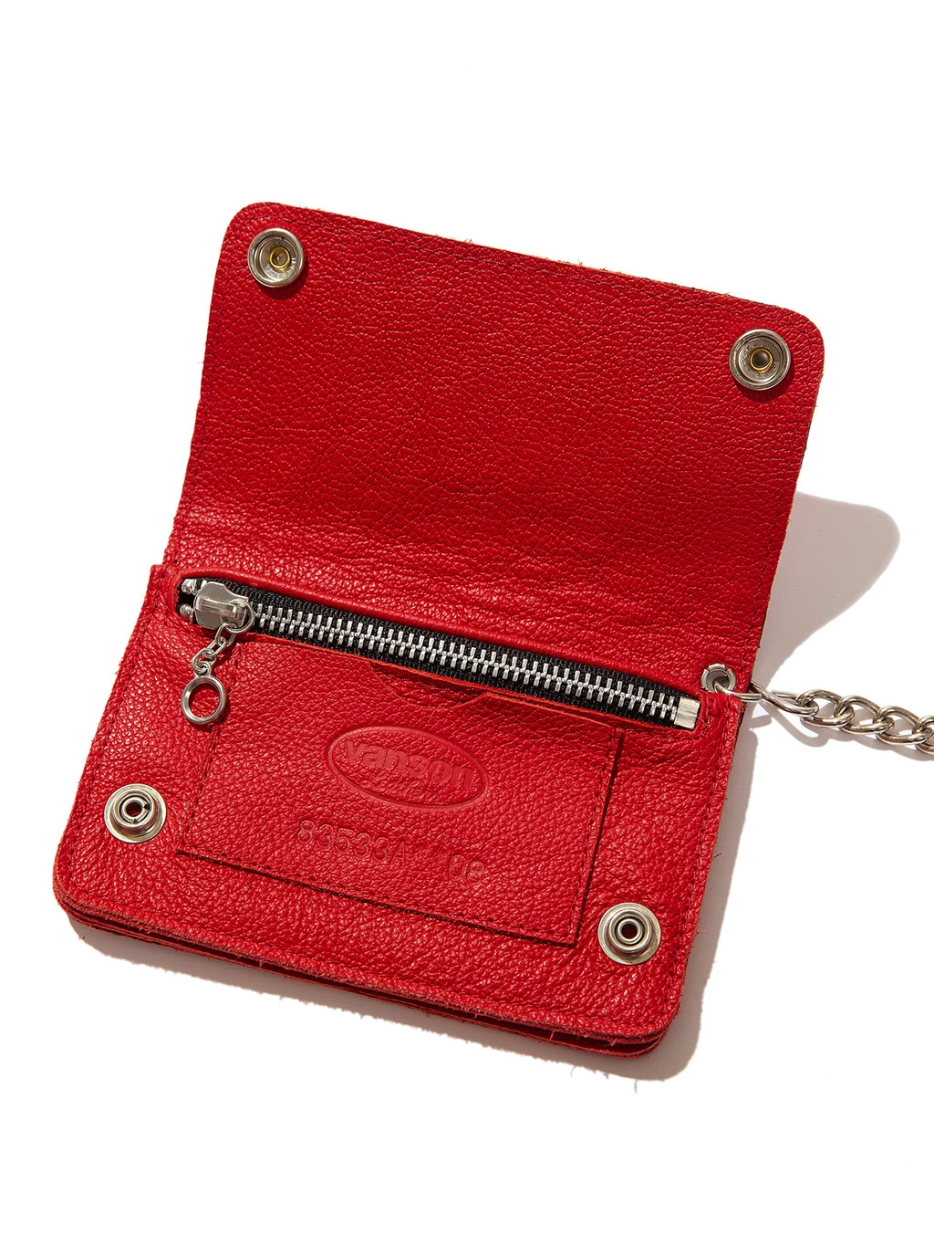 本日特別価格【新品未使用】VANSON BONEウォレット赤 VANSON（バンソン） vanson WALLET WITH HAND BONES (二つ折り財布