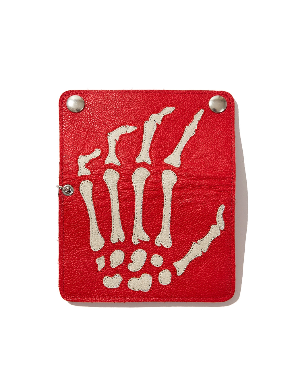 本日特別価格【新品未使用】VANSON BONEウォレット赤 VANSON（バンソン） vanson WALLET WITH HAND BONES (二つ折り財布