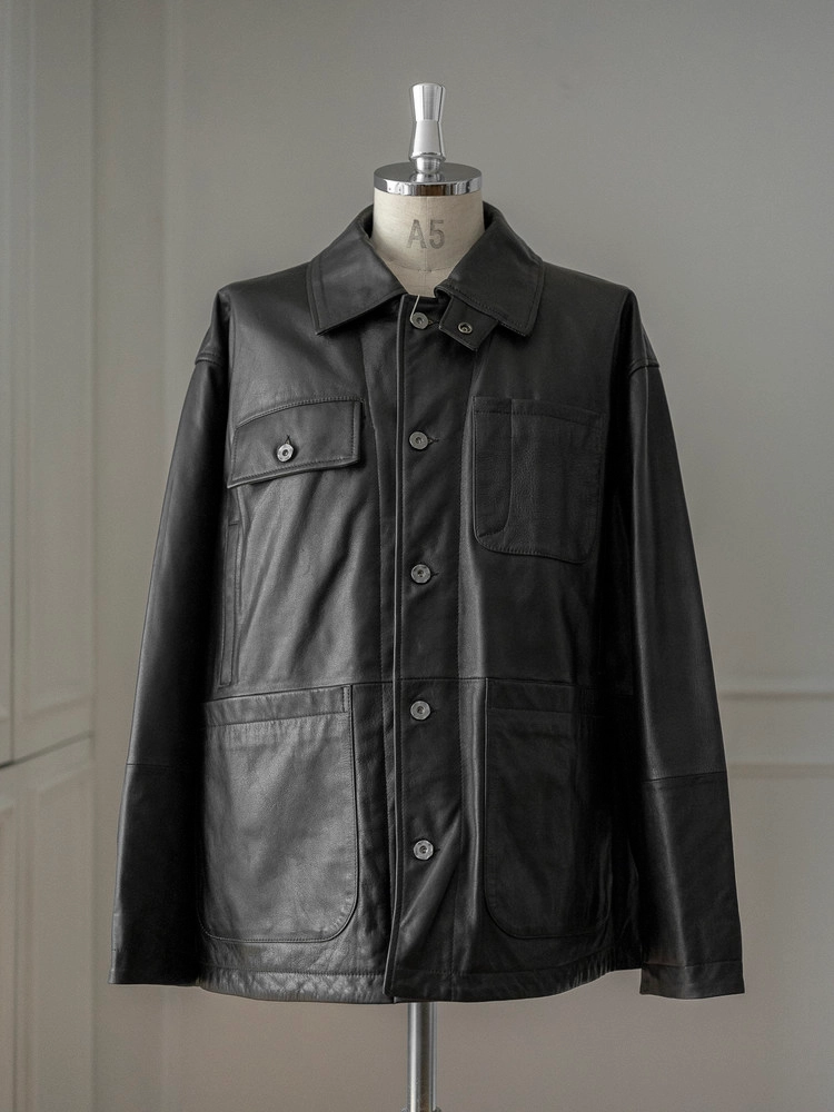 CCU [씨씨유] - Chore Jacket (Cow Skin) - Black : W2KEND SHOP(위켄드샵)