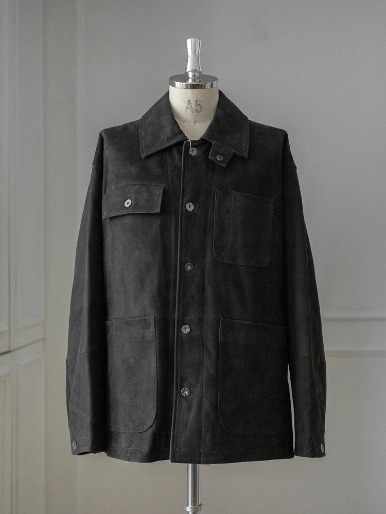 CCU [씨씨유] - Chore Jacket (Cow Nubuck) - Black : W2KEND SHOP