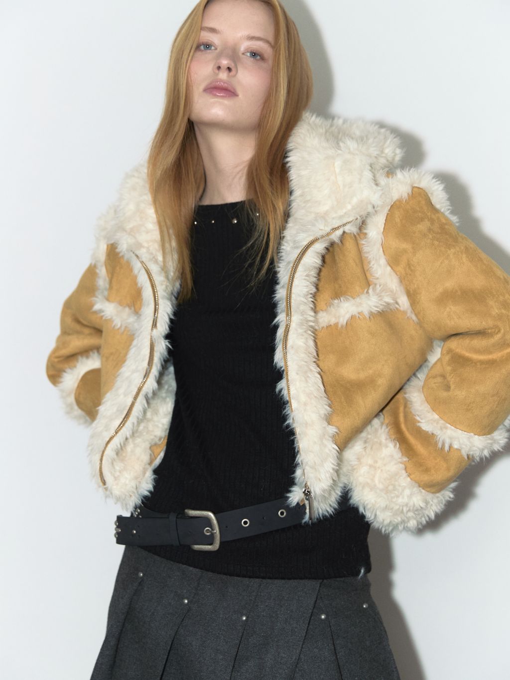 2WAYS SUEDE HOODIE MUSTANG (MUSTARD) : ASURA