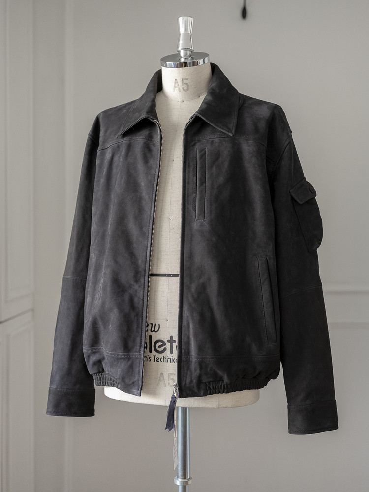 CCU [씨씨유] - Swing Top Jacket (Cow Nubuck) - Navy : W2KEND SHOP