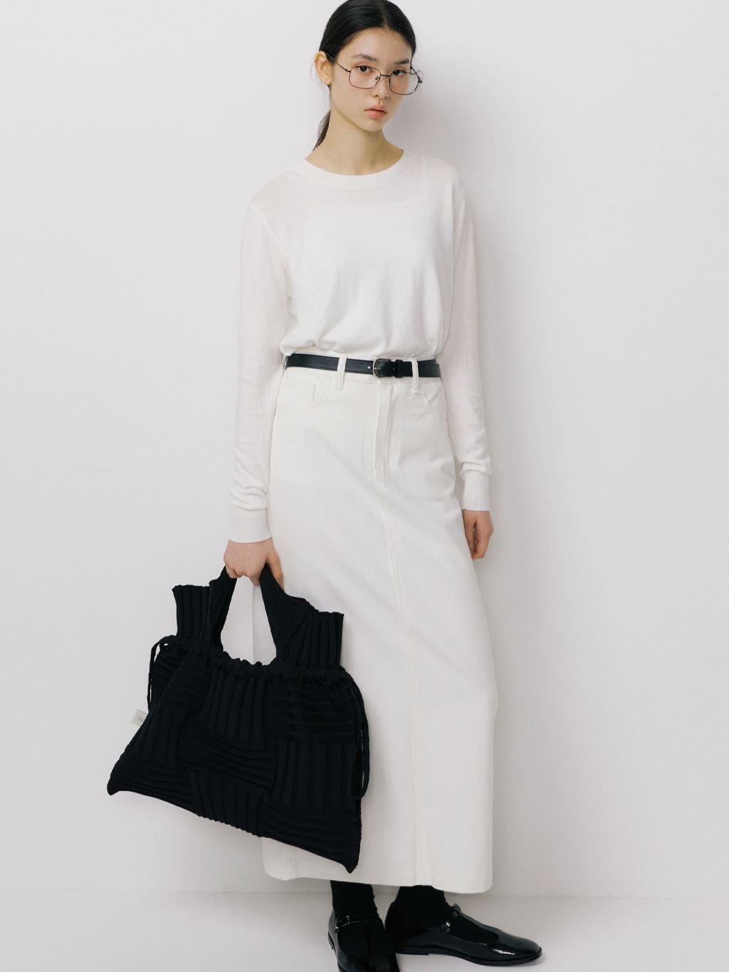 Big Bow Bag Black : PLEATSMAMA: Sustainable Knit Pleats Bag