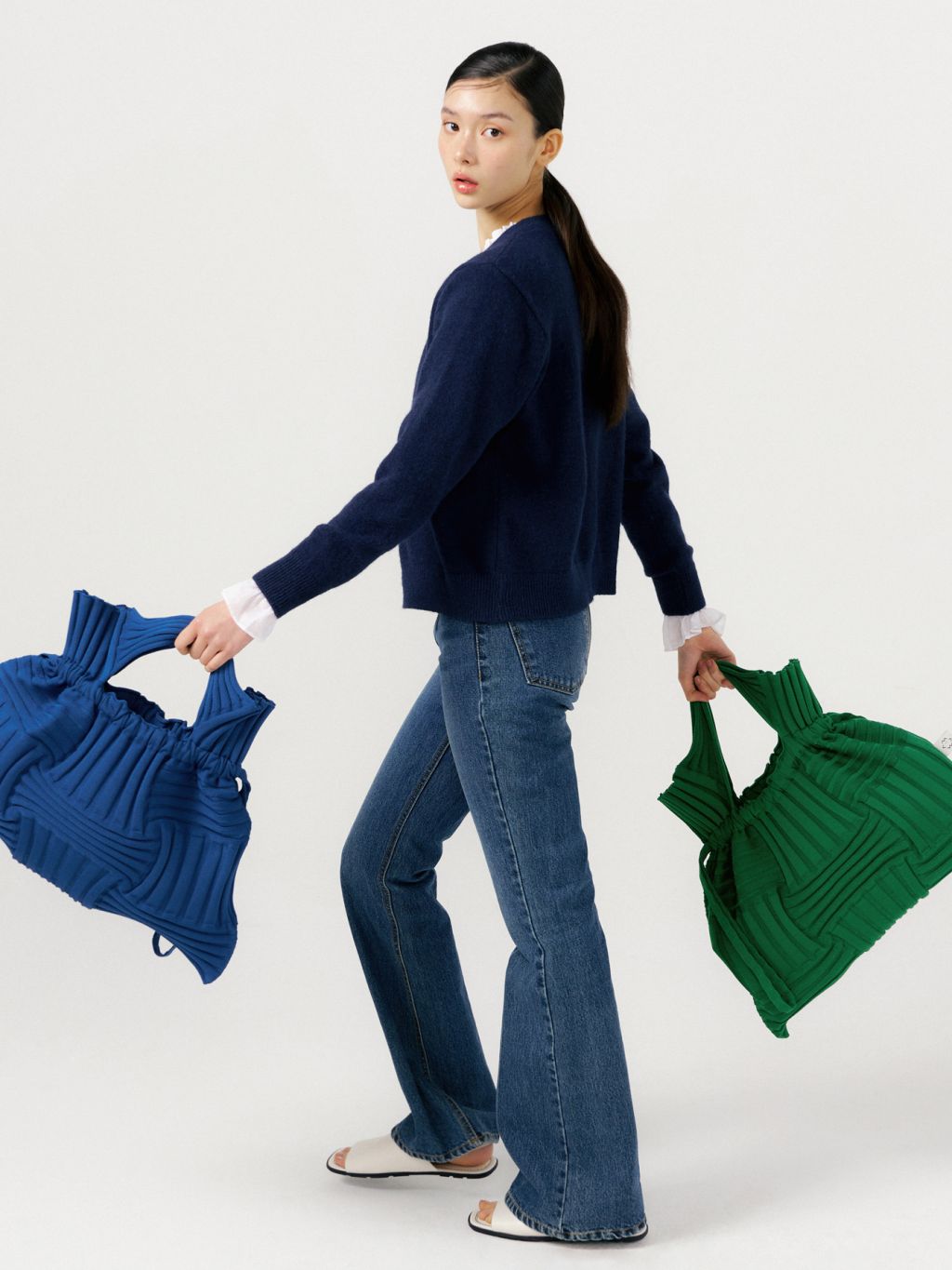 Big Bow Bag Black : PLEATSMAMA: Sustainable Knit Pleats Bag