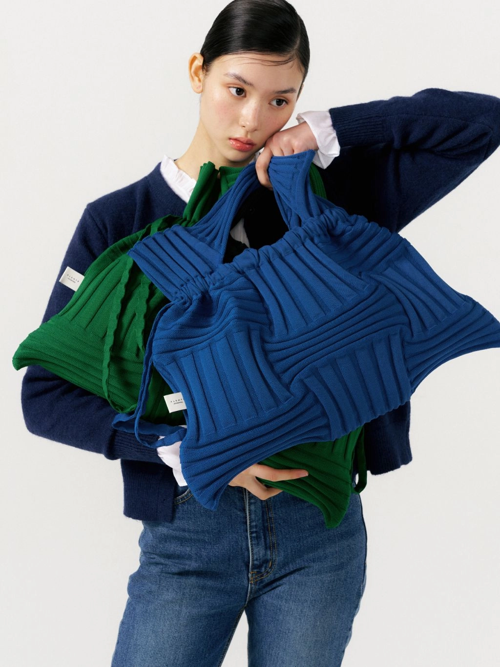 Big Bow Bag Black : PLEATSMAMA: Sustainable Knit Pleats Bag