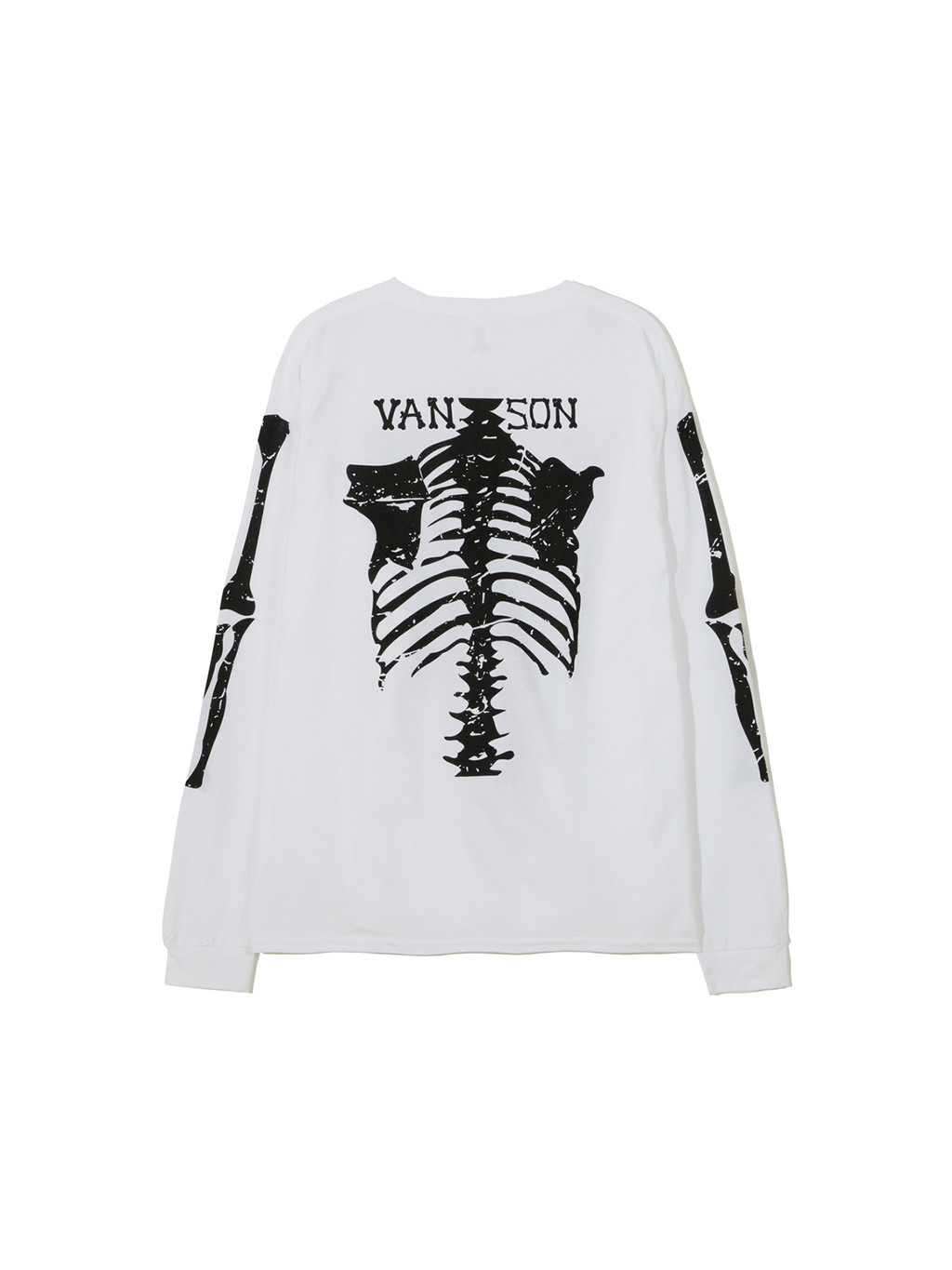 Skeleton Long-Sleeve Tee / White (Exclusive) : HIDEANDRIDE INTL