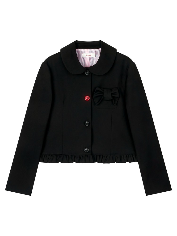 PETER PAN COLLAR RIBBON JACKET_BLACK 복제 : LO AXUAL OFFICIAL WEB SITE
