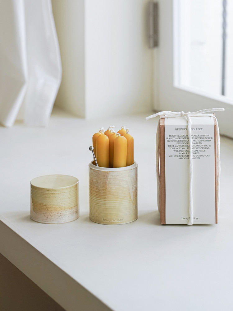 Beeswax Candle Set : honeyflamingo.japan