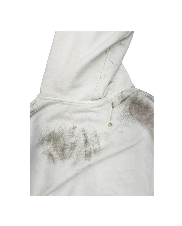 DIRTY FALLING ANGEL ZIP-UP HOODIE - DIRTY WHITE : PACOSPLY