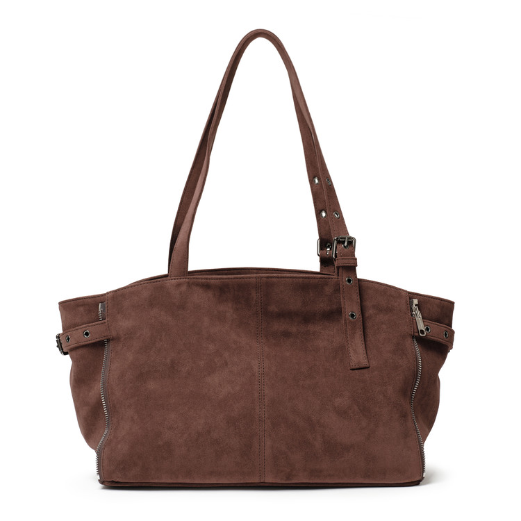 지퍼쇼퍼백 zipper shopper bag M suede brown : SAMO ONDOH