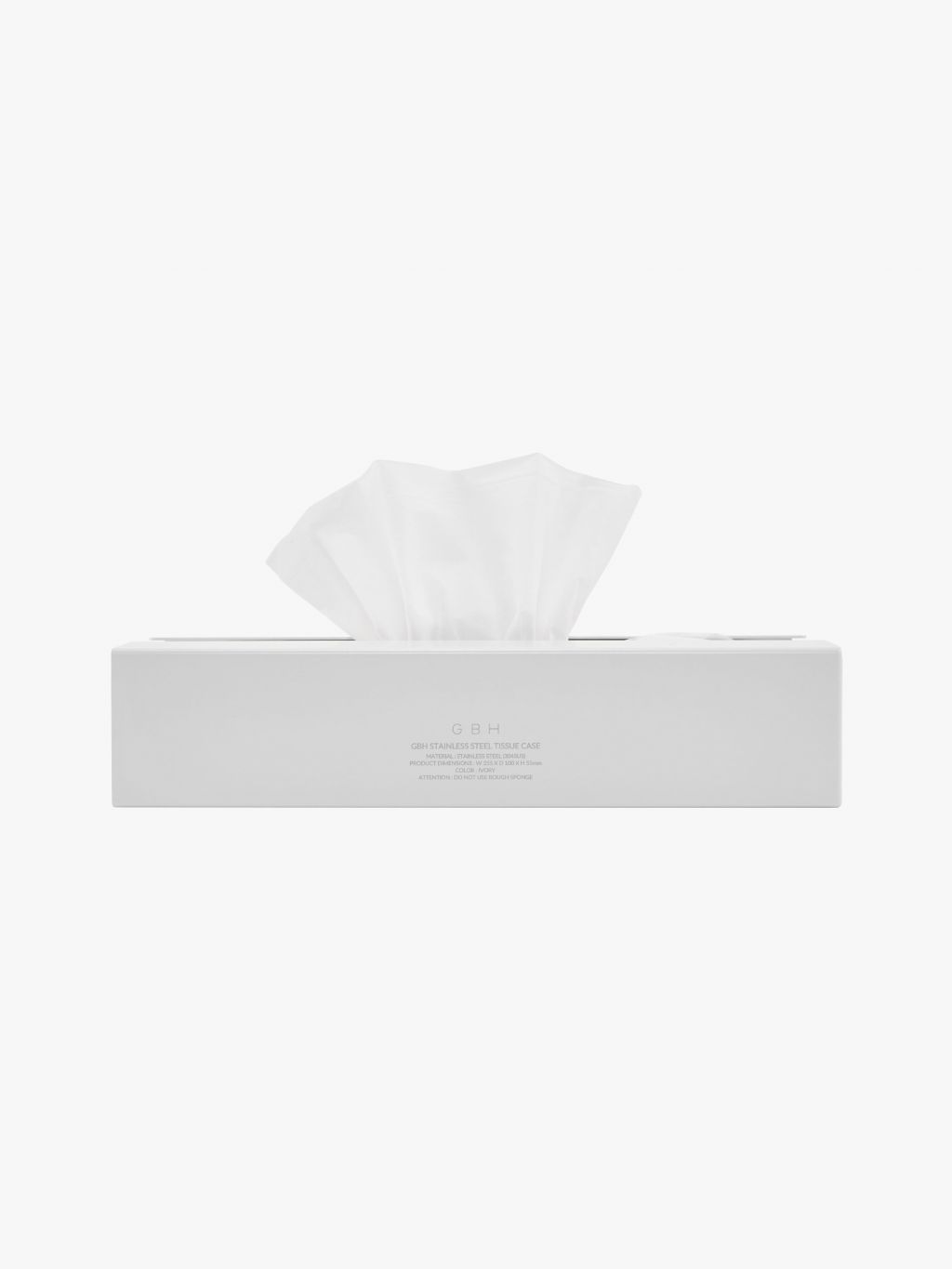 STAINLESS STEEL TISSUE CASE / IVORY : GBH