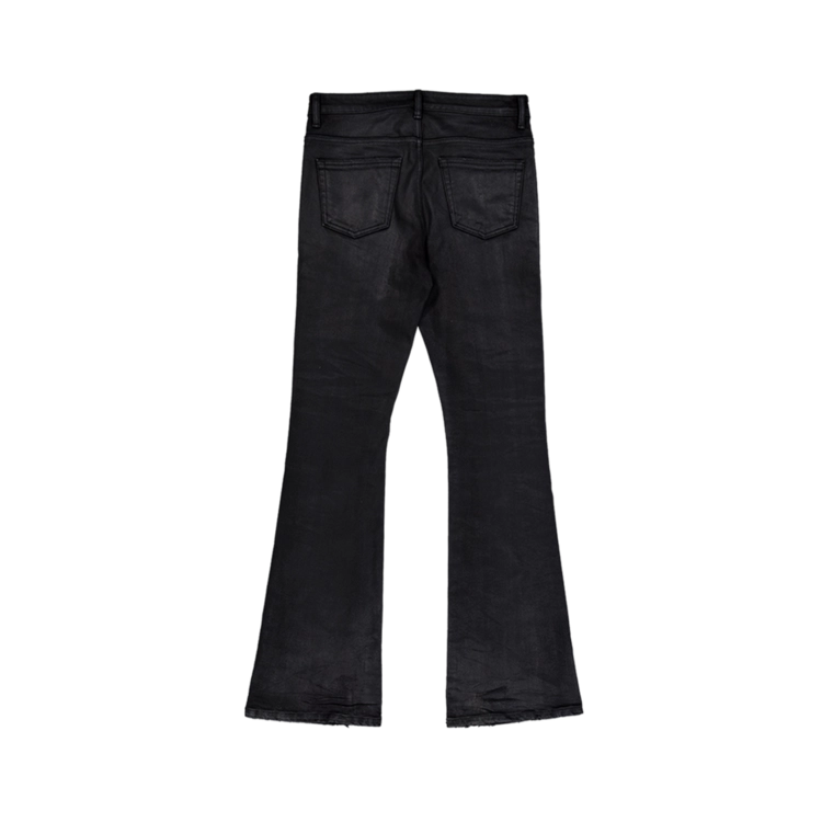 MU.158 Classic Logo Wax Coated Flare Jeans Black : Undermycar