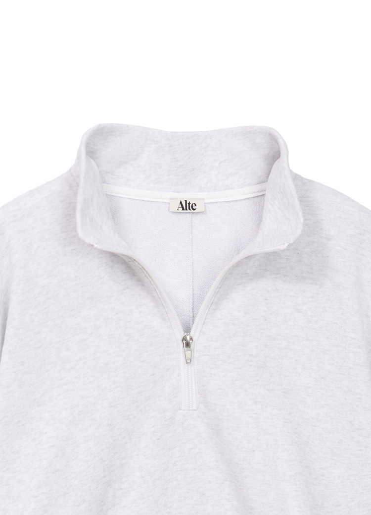 Half Zip Summer Sweat _ White Melange : Alte