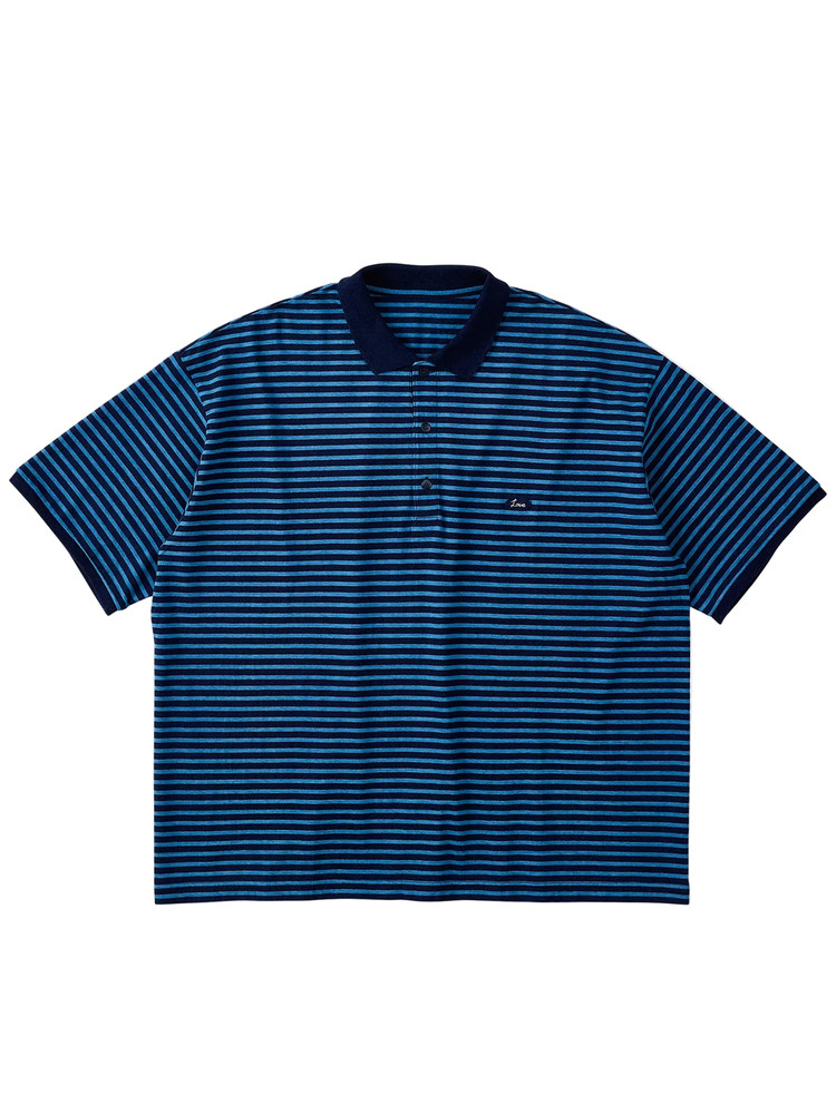 Porter Classic [포터 클래식] - H/W Indigo Border Polo Shirt - Navy