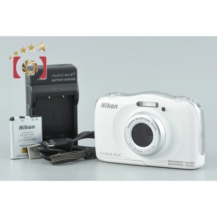 중고] Nikon 니콘 COOLPIX S33 화이트 컴팩트 디지털 카메라 빈티지