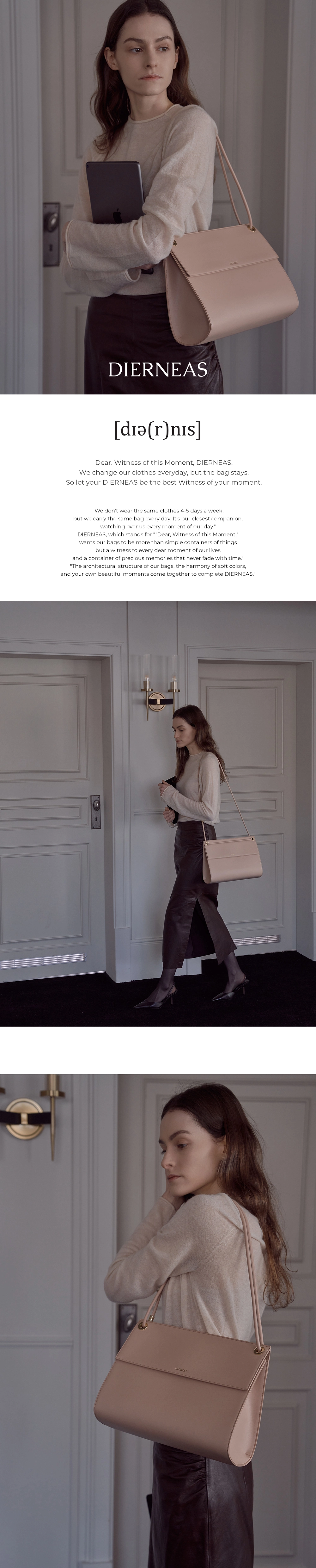 ショルダーバッグ・ポシェット [DIERNEAS] 2-WAY Still Bag (Salmon Beige) Still (Salmon Beige) : DIERNEAS: Official Online Store Global