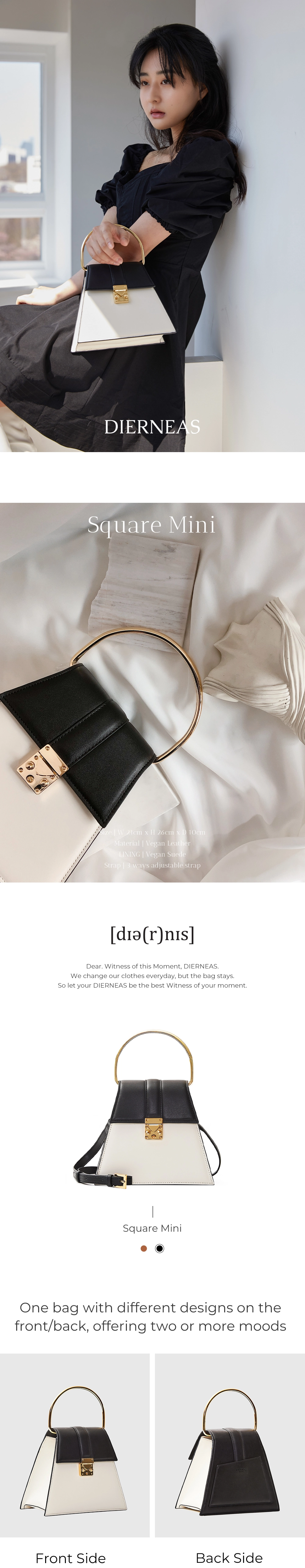 ★DIERNEAS★ TIIL SQUARE MINI (YOU BLACK) Square mini (You Black) - DIERNEAS | 60% - Asian Fashion