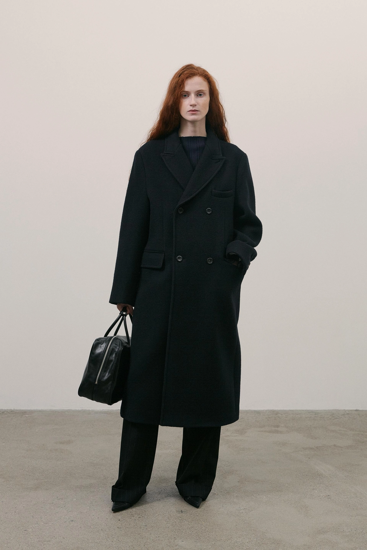 double-breasted wool coat navy : LABEL ARCHIVE 라벨 아카이브