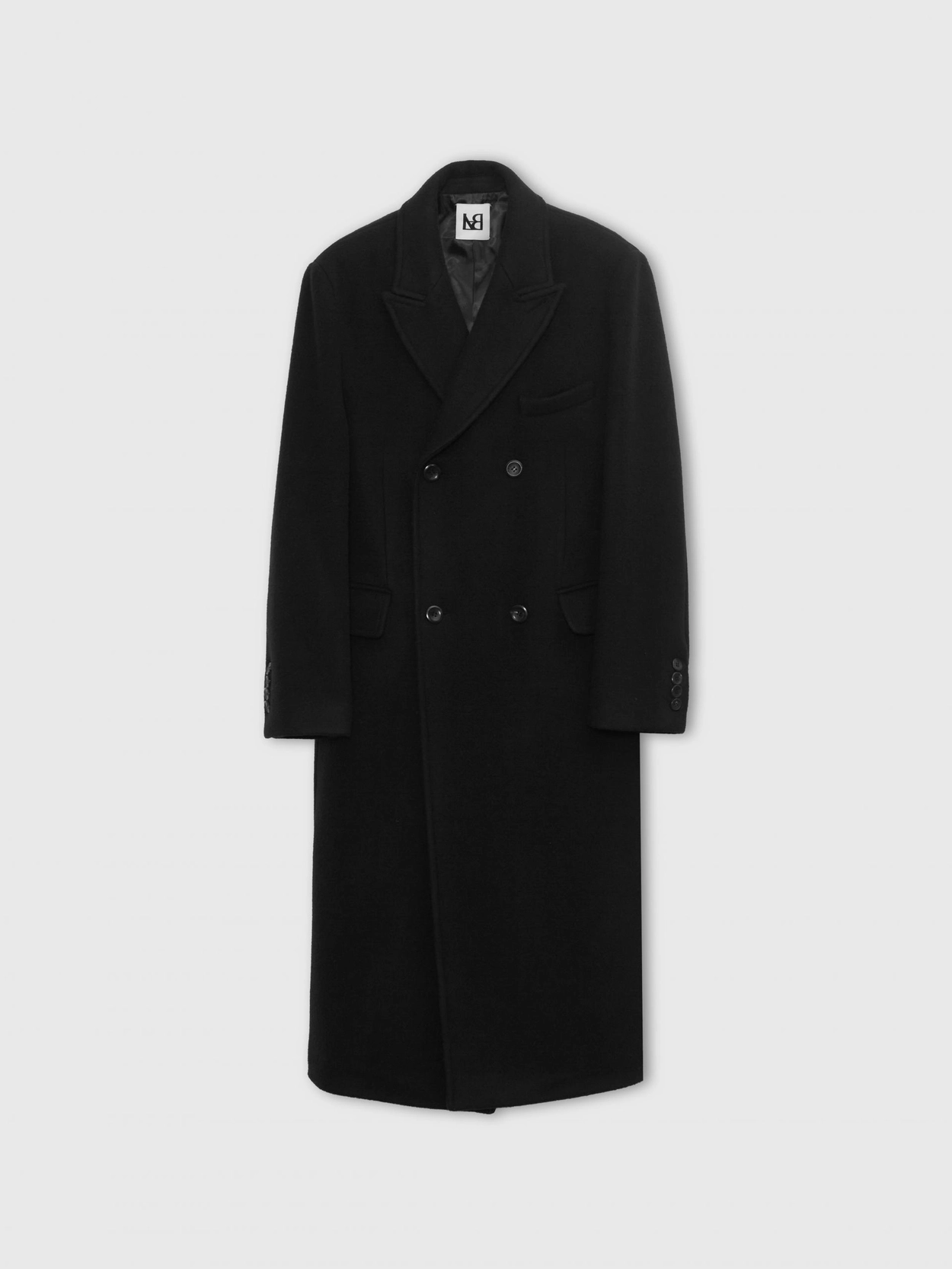 double-breasted wool coat black : LABEL ARCHIVE 라벨 아카이브