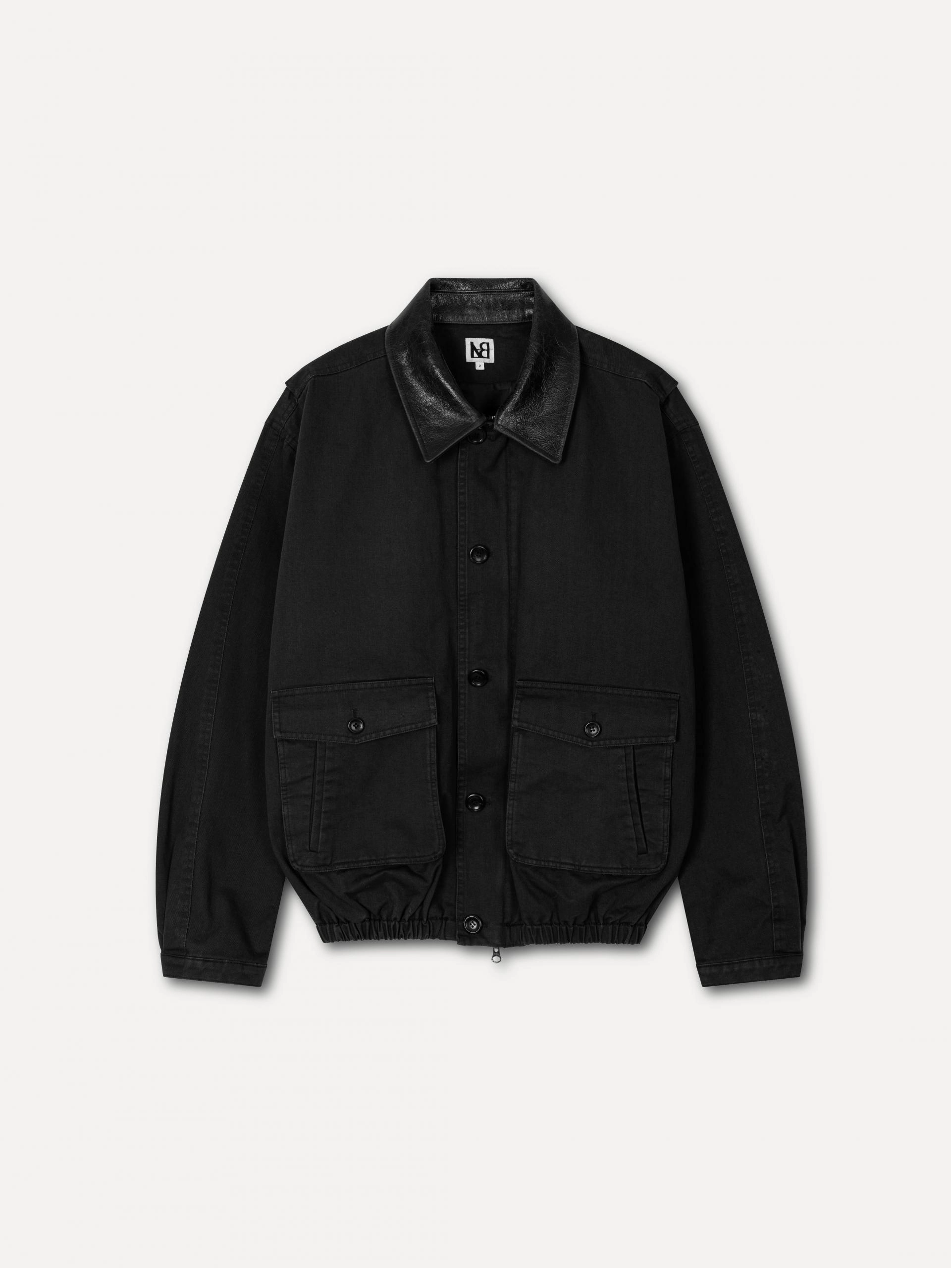 Carter cow leather collar jacket black : LABEL ARCHIVE 라벨 아카이브