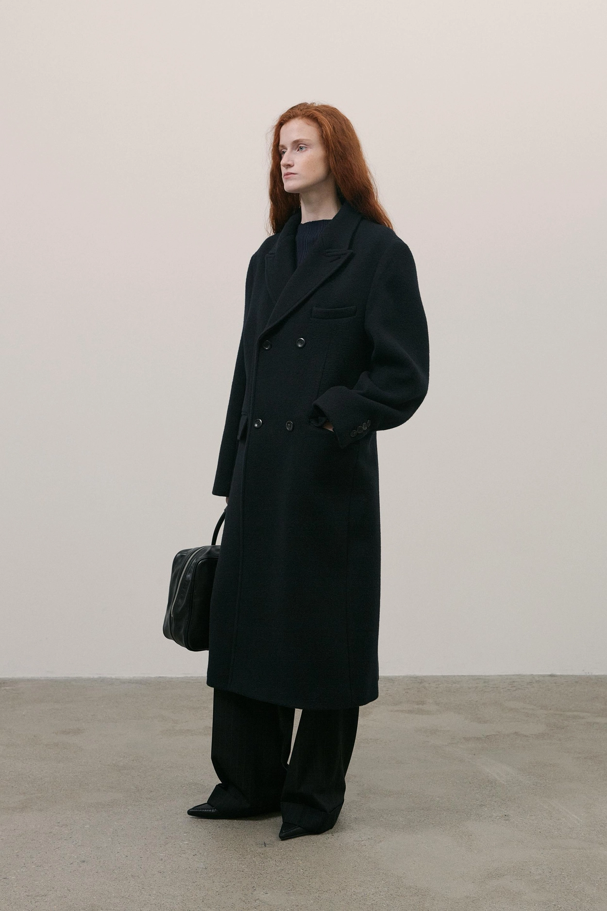 double-breasted wool coat navy : LABEL ARCHIVE 라벨 아카이브