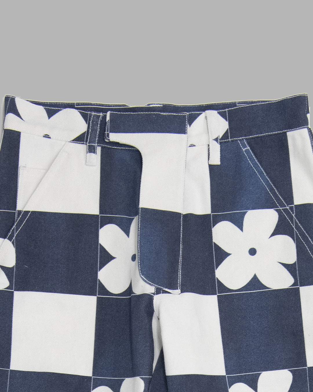 THE MUSEUM VISITOR★CHECKERBOARD BIKER PANTS (DARK NAVY) CHECKERBOARD BIKER PANTS (DARK NAVY) : THE MUSEUM VISITOR