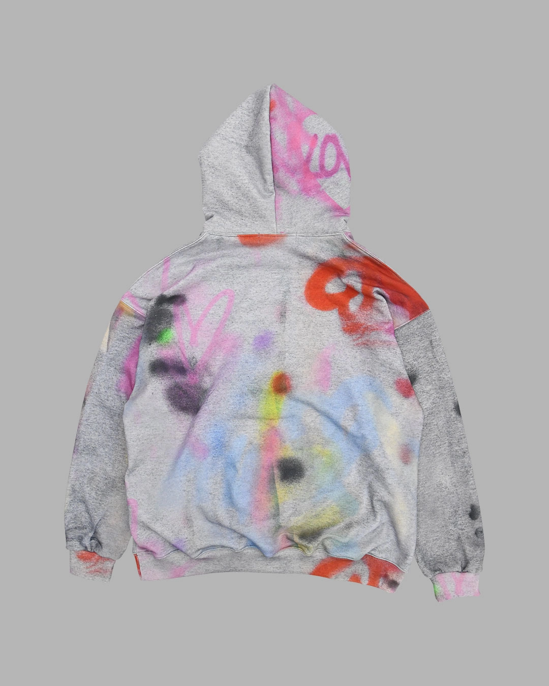 [THE MUSEUM VISITOR]★LOVE MULTI SPRAYED PRINTED HOODY LOVE MULTI SPRAYED PRINTED HOODY (GREY) : THE MUSEUM VISITOR