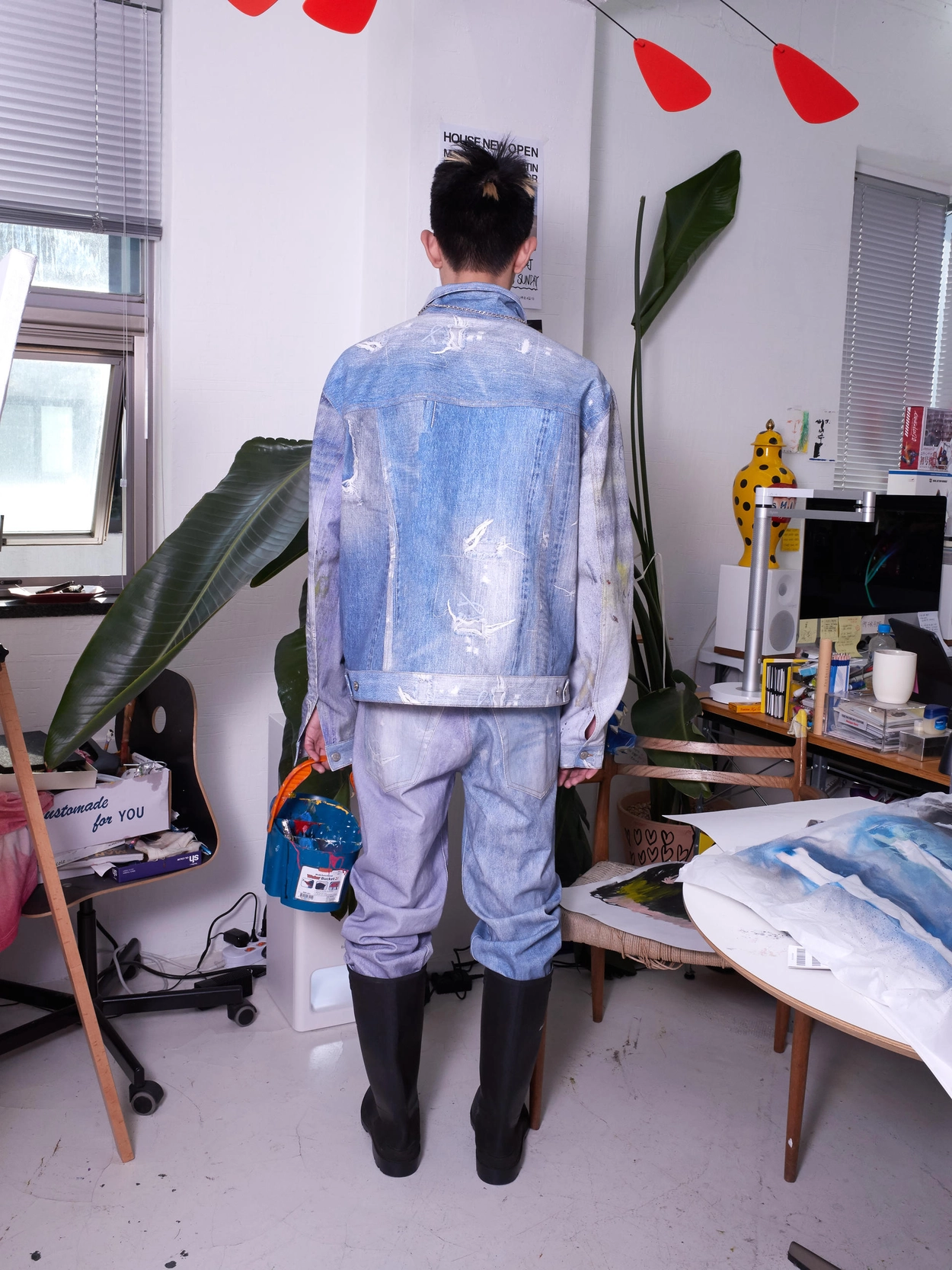 HAND STITCHED DIGITAL DENIM COLLAGE PRINTED JACKET : THE