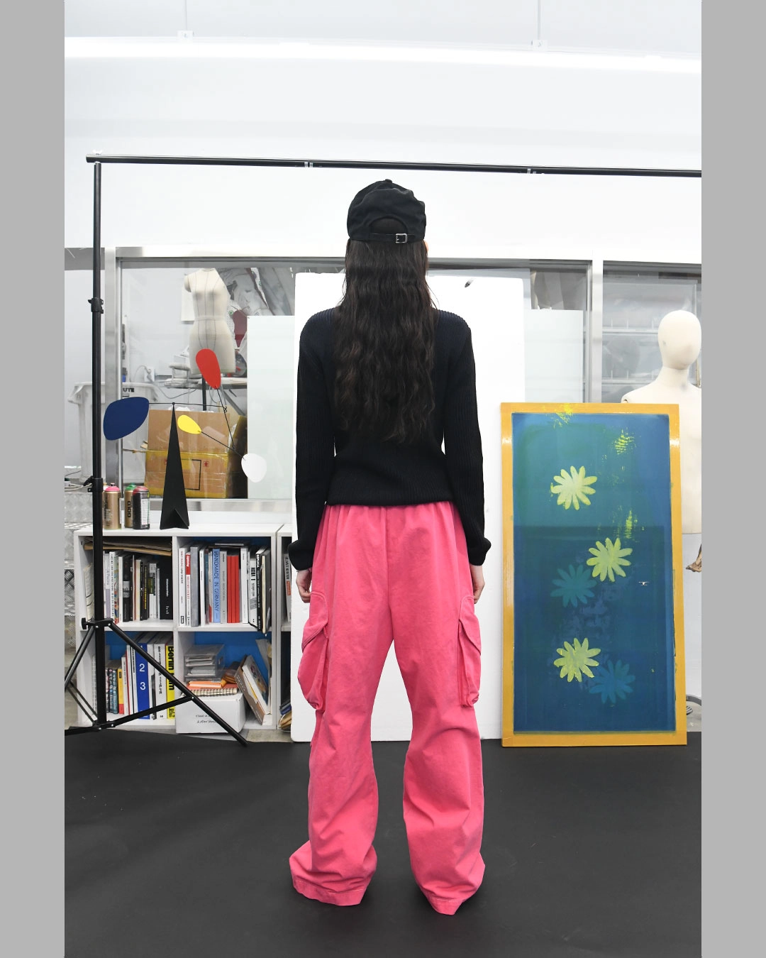 HEART POCKET DYEING PANTS (PINK) : THE MUSEUM VISITOR