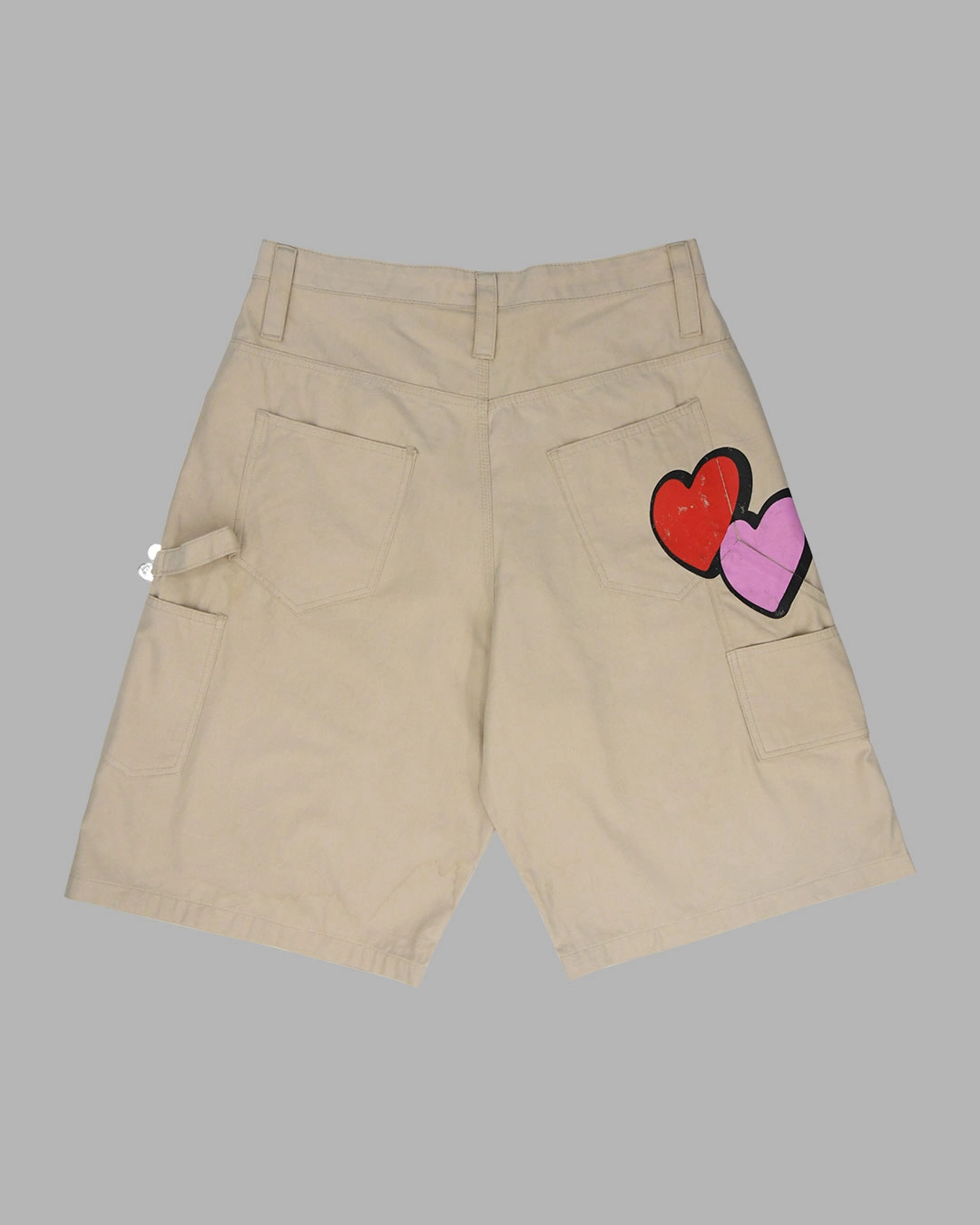 ◆THE MUSEUM VISITOR◆ DOUBLE HEART HALF PANTS PINK 08301 DOUBLE HEART HALF PANTS (BEIGE) : THE MUSEUM VISITOR