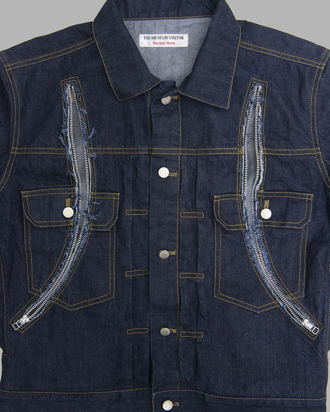 ◆THE MUSEUM VISITOR◆ SPRAYED CURVED ZIPPER DENIM JACKET 08 6fc5d65f1701b.jpg?w=1920