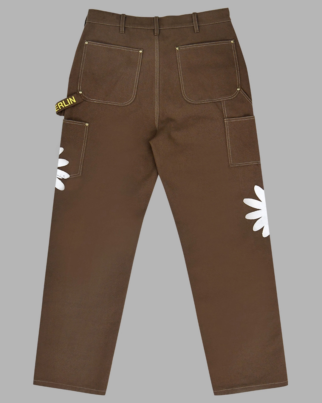 HAND PAINTED FLOWER CITY PANTS (BROWN) : THE MUSEUM VISITOR