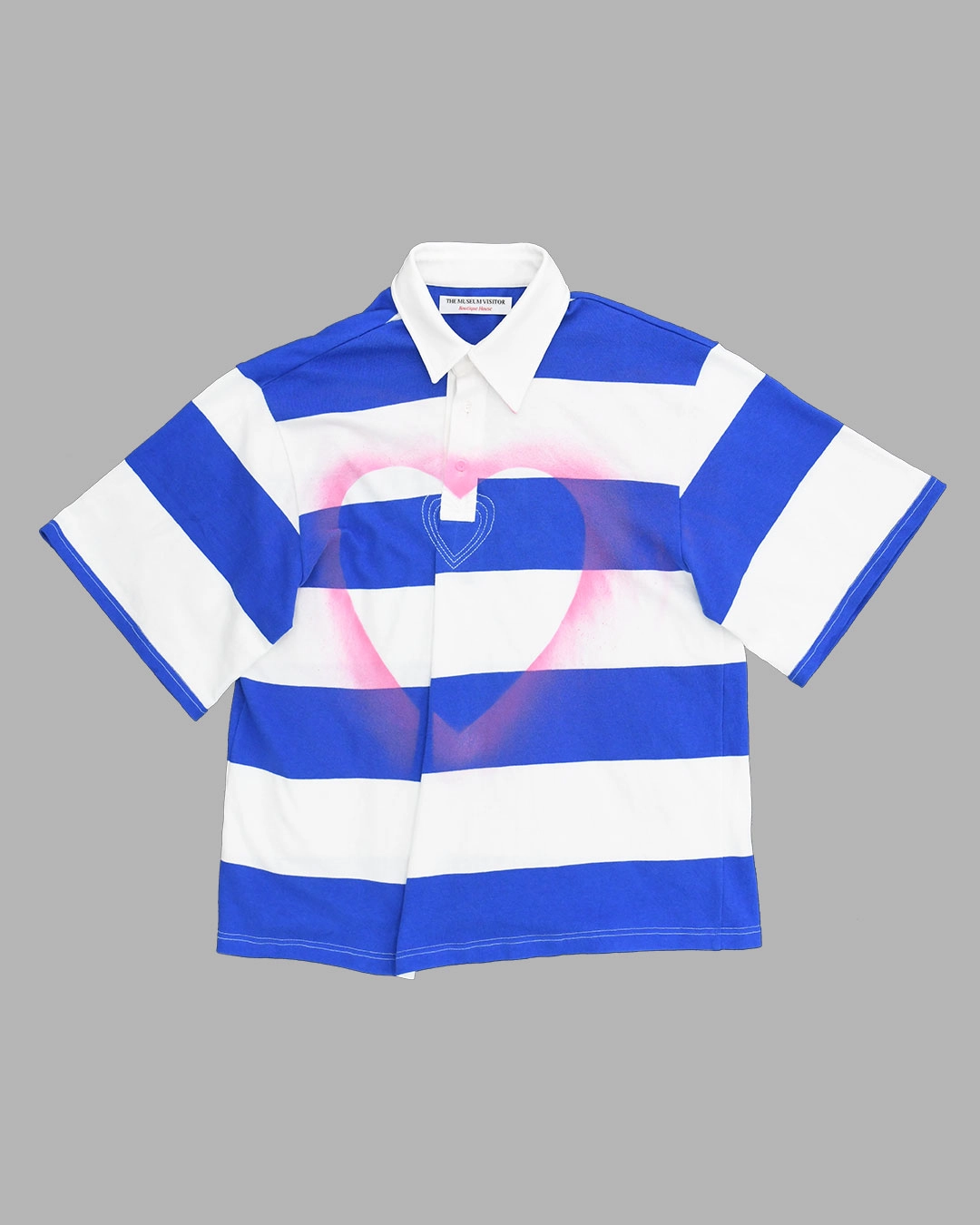 HEART SPRAYED STRIPE PK T-SHIRTS : THE MUSEUM VISITOR