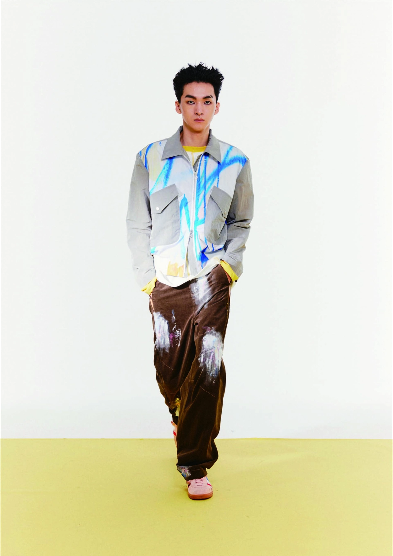 ◆THE MUSEUM VISITOR◆ HAND PAINTED WIDE PANTS BROWN 07663 HAND PAINTED WIDE PANTS BROWN : THE MUSEUM VISITOR