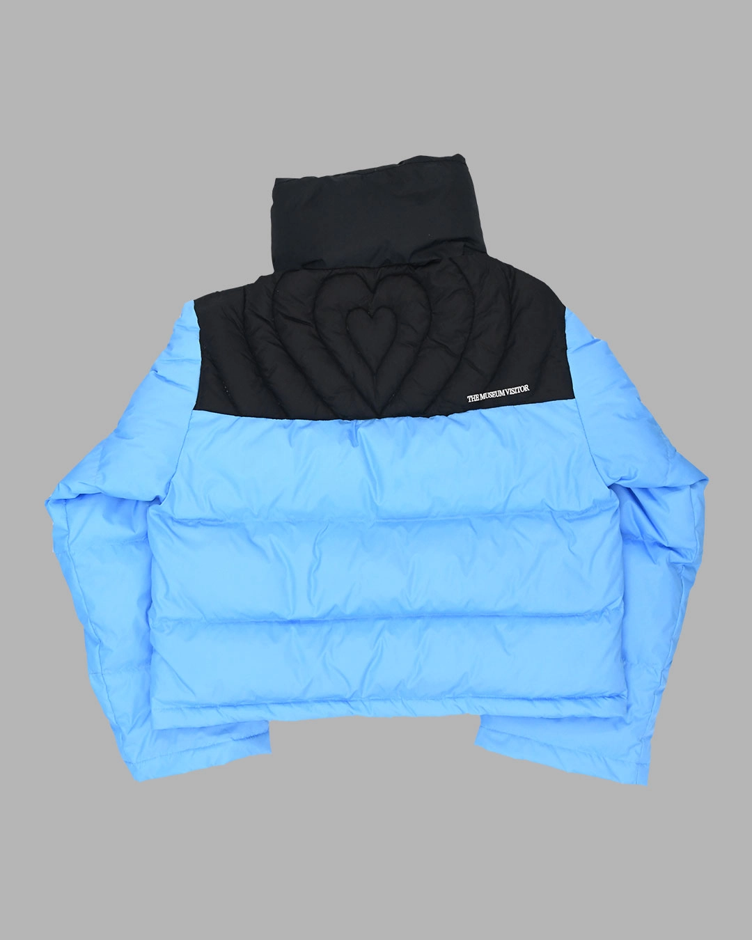HEART STITCHED PUFFER DOWN JACKET (SKY BLUE) : THE MUSEUM