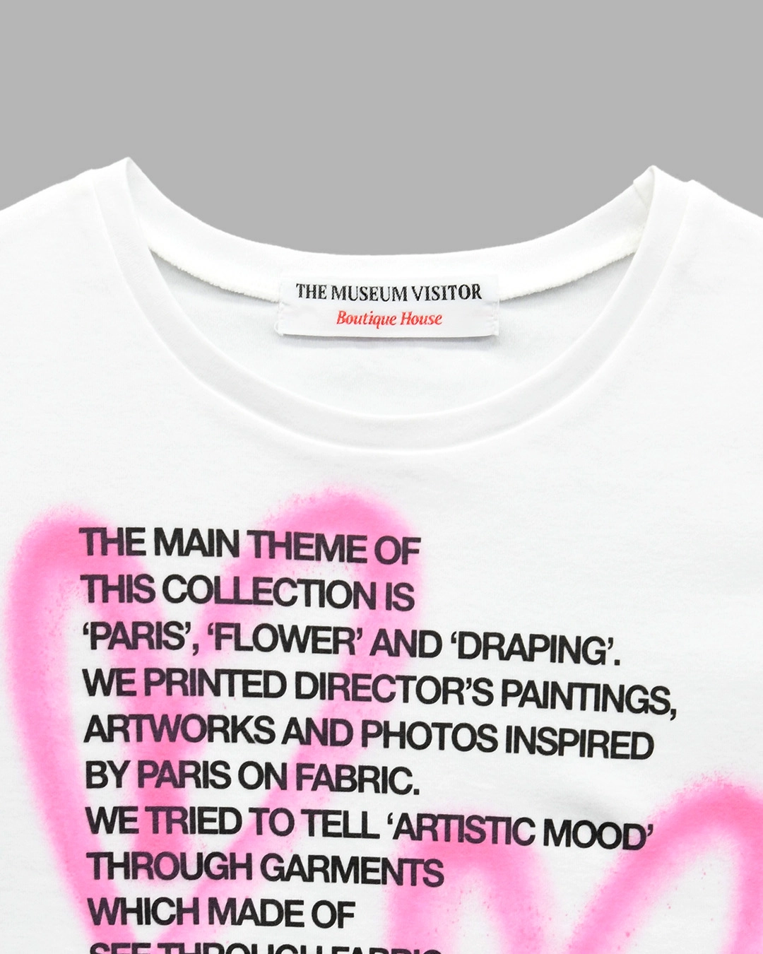 【THE MUSEUM VISITOR】FLOWER VELVET PRINTED T-SHIRTS (WHITE) THE MUSEUM VISITOR】FLOWER VELVET PRINTED T-SHIRTS (WHITE)