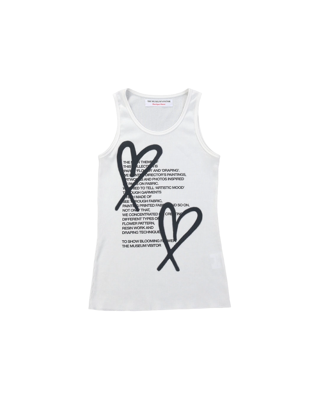◆THE MUSEUM VISITOR◆ HEART PRINTED SLEEVELESS GREY 14327 HEART PRINTED SLEEVELESS (GREY) : THE MUSEUM VISITOR