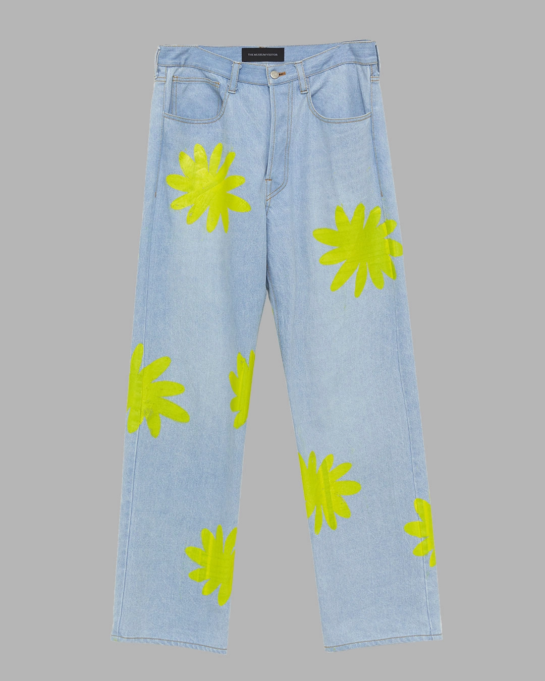 FLOWER PAINTED DENIM PANTS : THE MUSEUM VISITOR