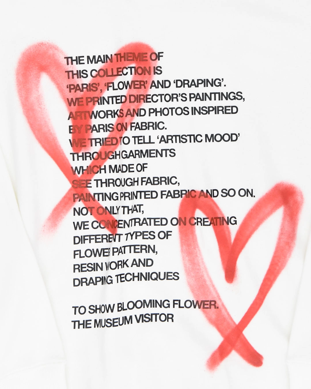 THE MUSEUM VISITOR★韓国★大人気★HEART SPRAYED SWEATSHIRTS THE MUSEUM VISITOR HEART SPRAY PRINTED SWEATSHIRTS MY1500